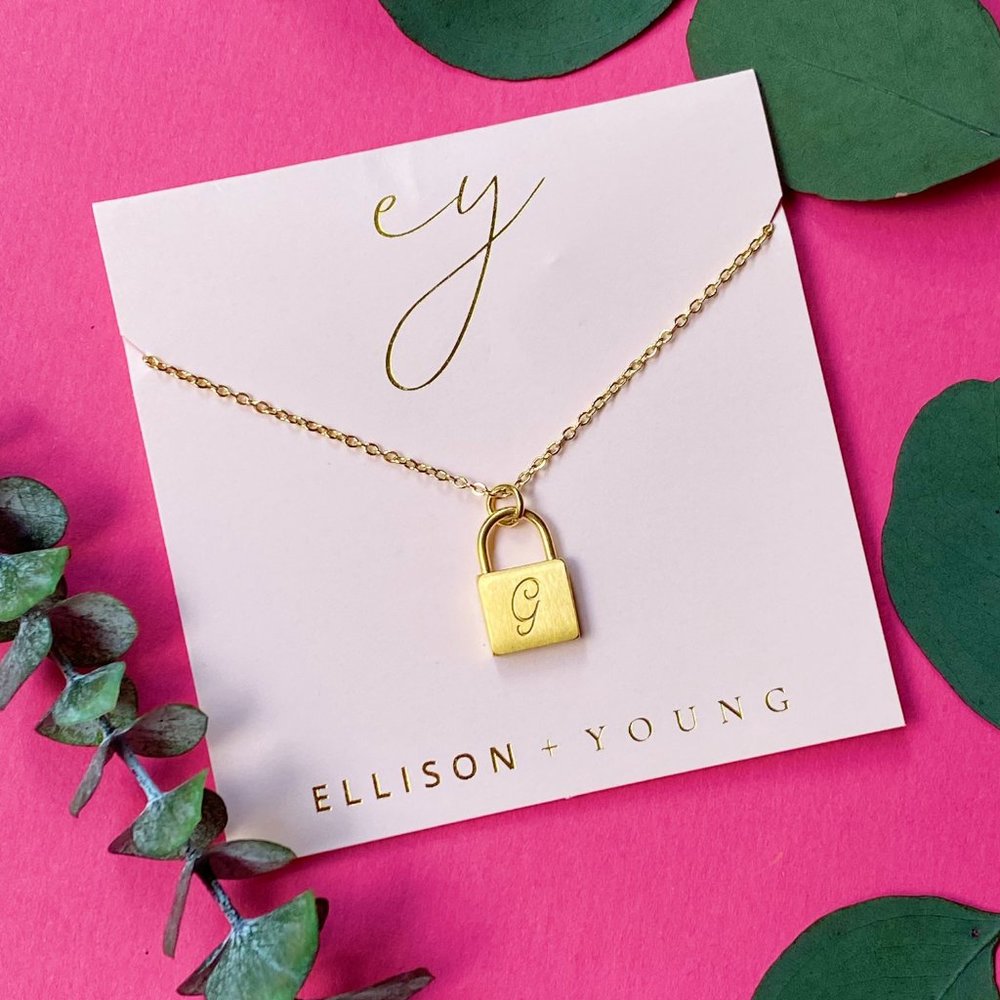 Scripted Notes Locket Initial Necklace - Picture 8 of 16